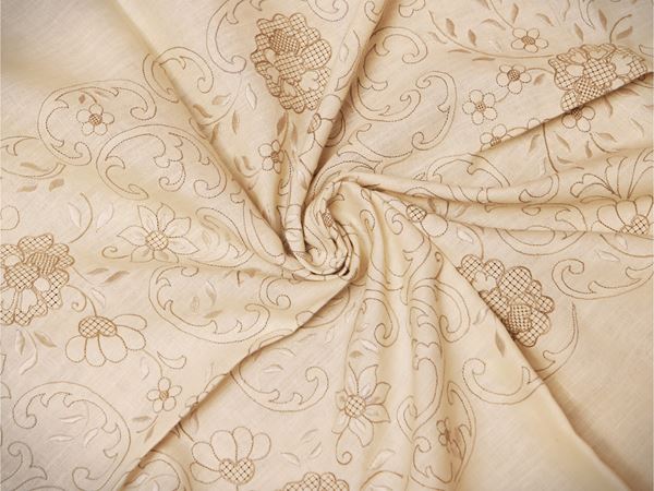 Ivory linen tablecloth