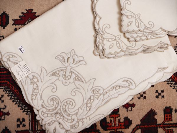 Ivory linen tablecloth