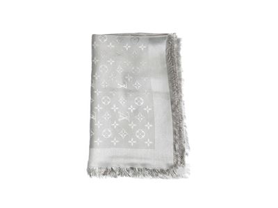 Louis Vuitton - Scialle in Lana Grigio Perla Monogram