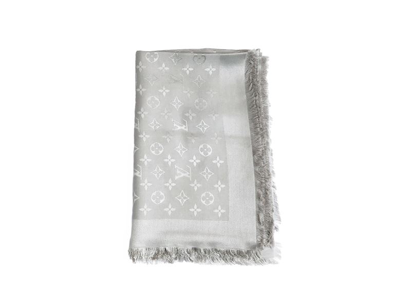 Louis Vuitton - Scialle in Lana Grigio Perla Monogram
