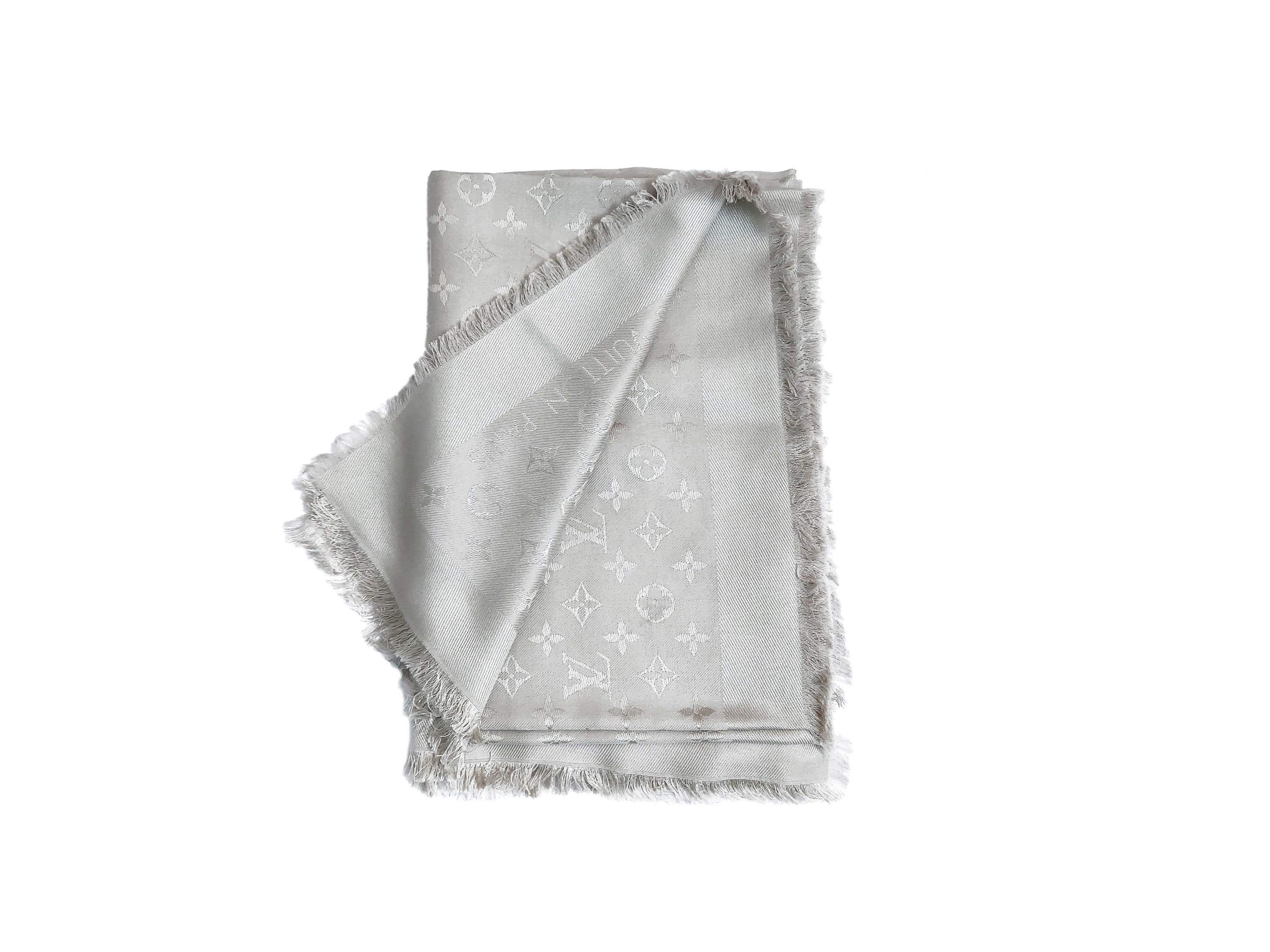Louis Vuitton - Scialle in Lana Grigio Perla Monogram