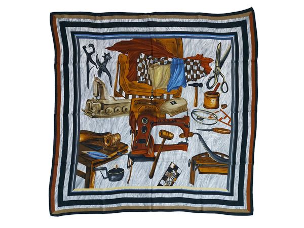 Fendi - Foulard in misto seta fantasia  - Asta Vintagemania - Winter selection - Maison Bibelot - Casa d'Aste Firenze - Milano