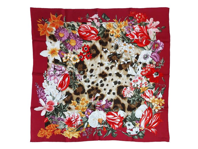 Valentino - Foulard in Seta a Motivo Floreale
