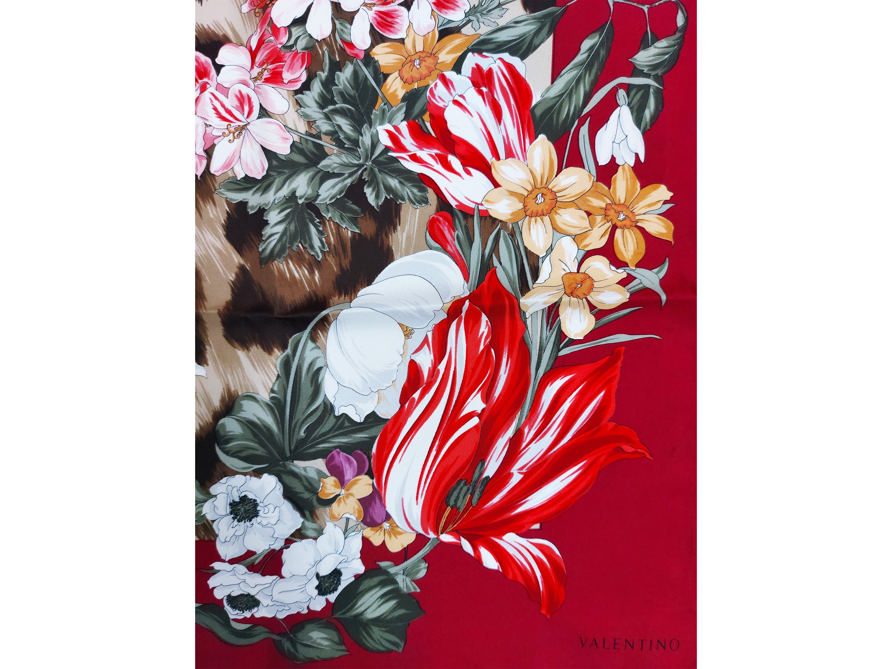 Valentino - Foulard in Seta a Motivo Floreale