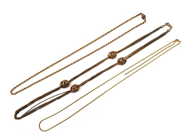 Three vintage necklaces