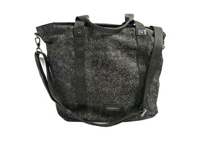 Borbonese - Shopper Large in Tessuto Stampato Op Verde