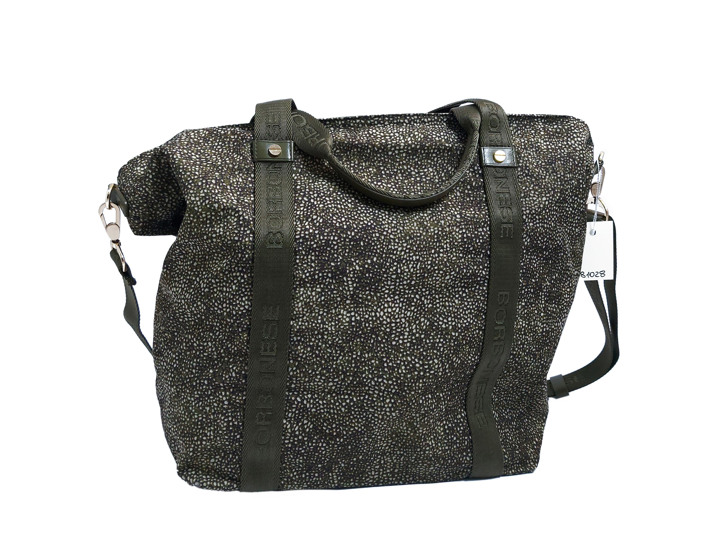 Borbonese - Shopper Large in Tessuto Stampato Op Verde