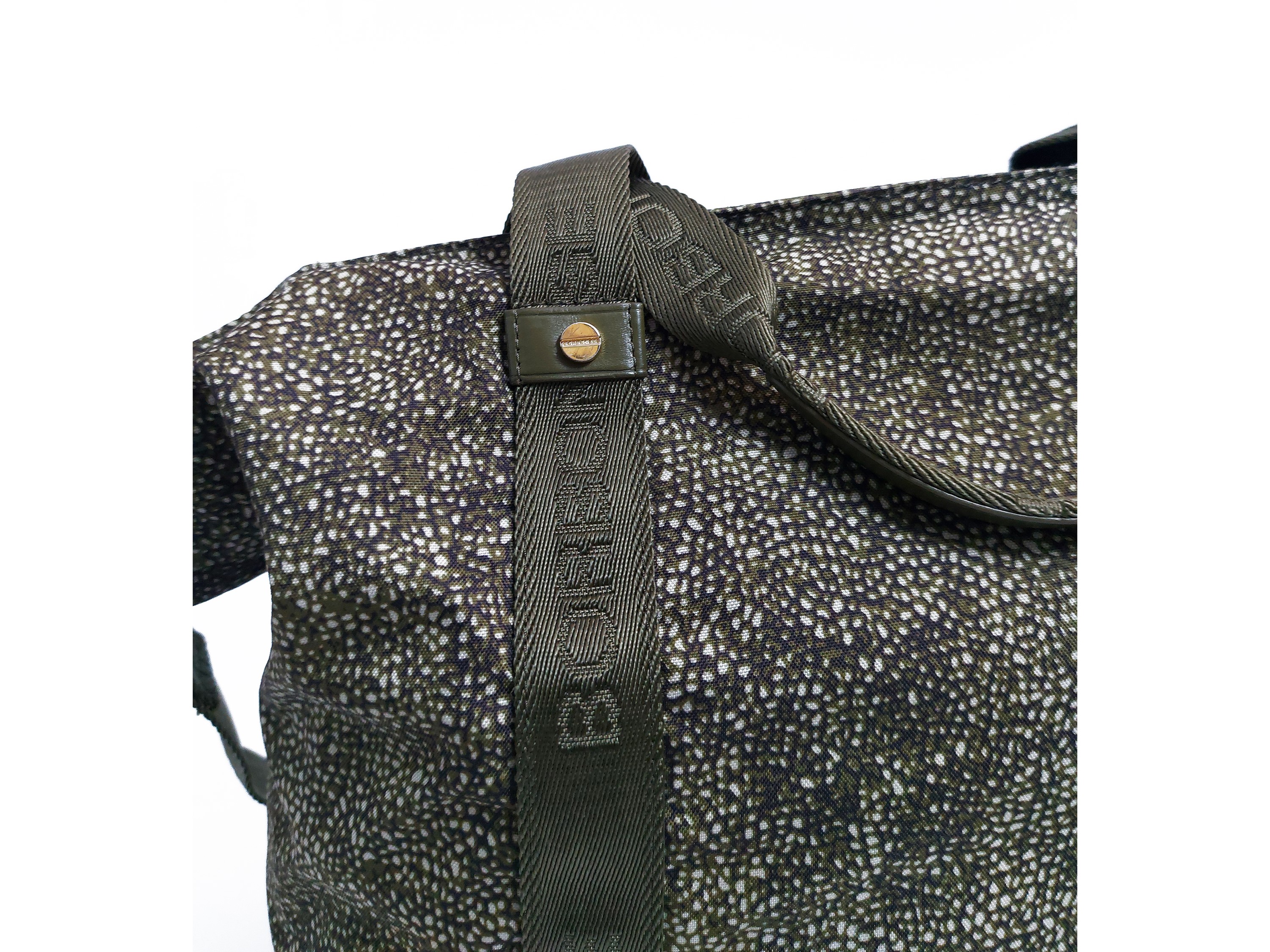 Borbonese - Shopper Large in Tessuto Stampato Op Verde