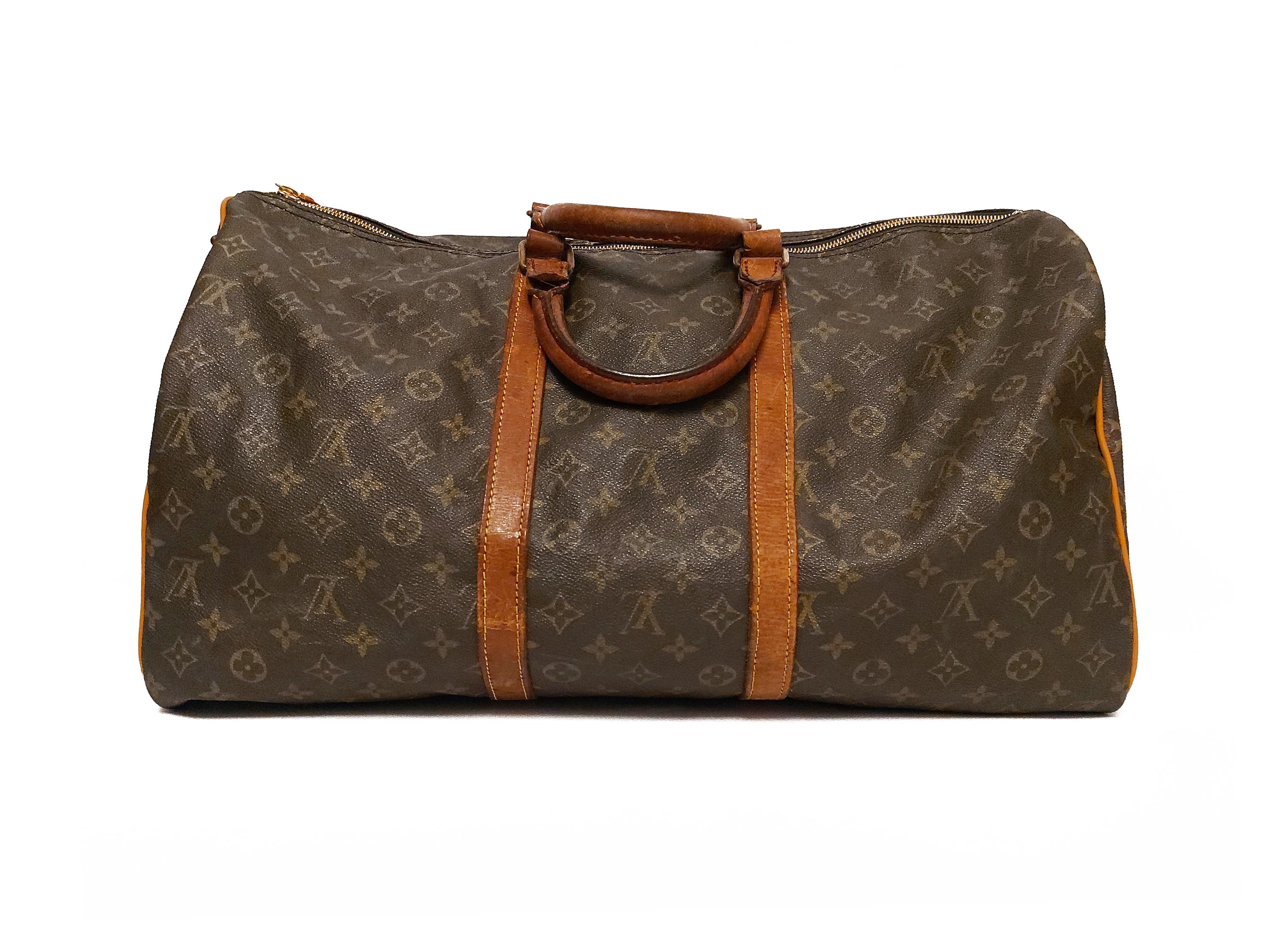 Louis Vuitton - Borsone da Viaggio in Canvas Monogram e Pelle Marrone