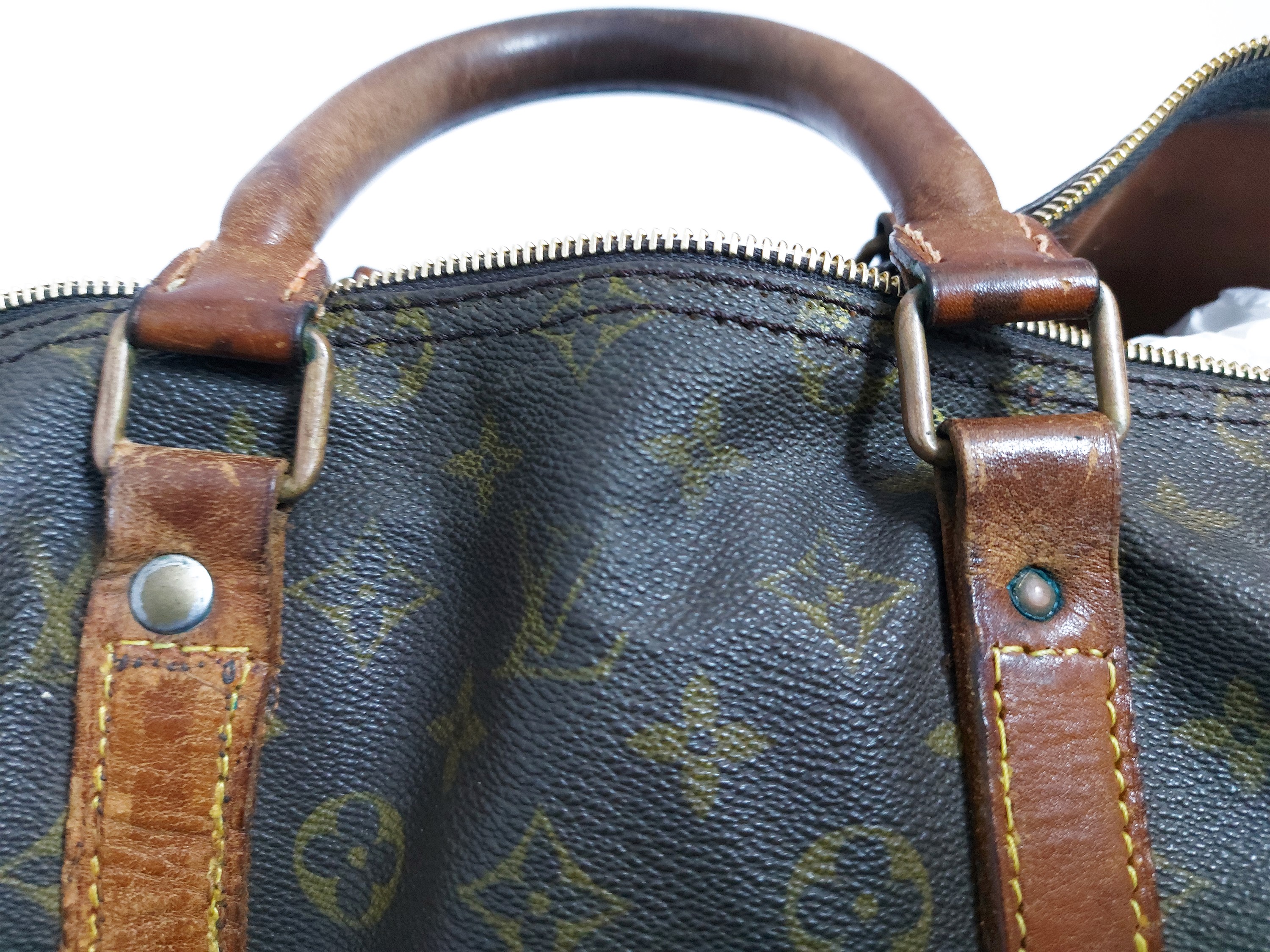 Louis Vuitton - Borsone da Viaggio in Canvas Monogram e Pelle Marrone