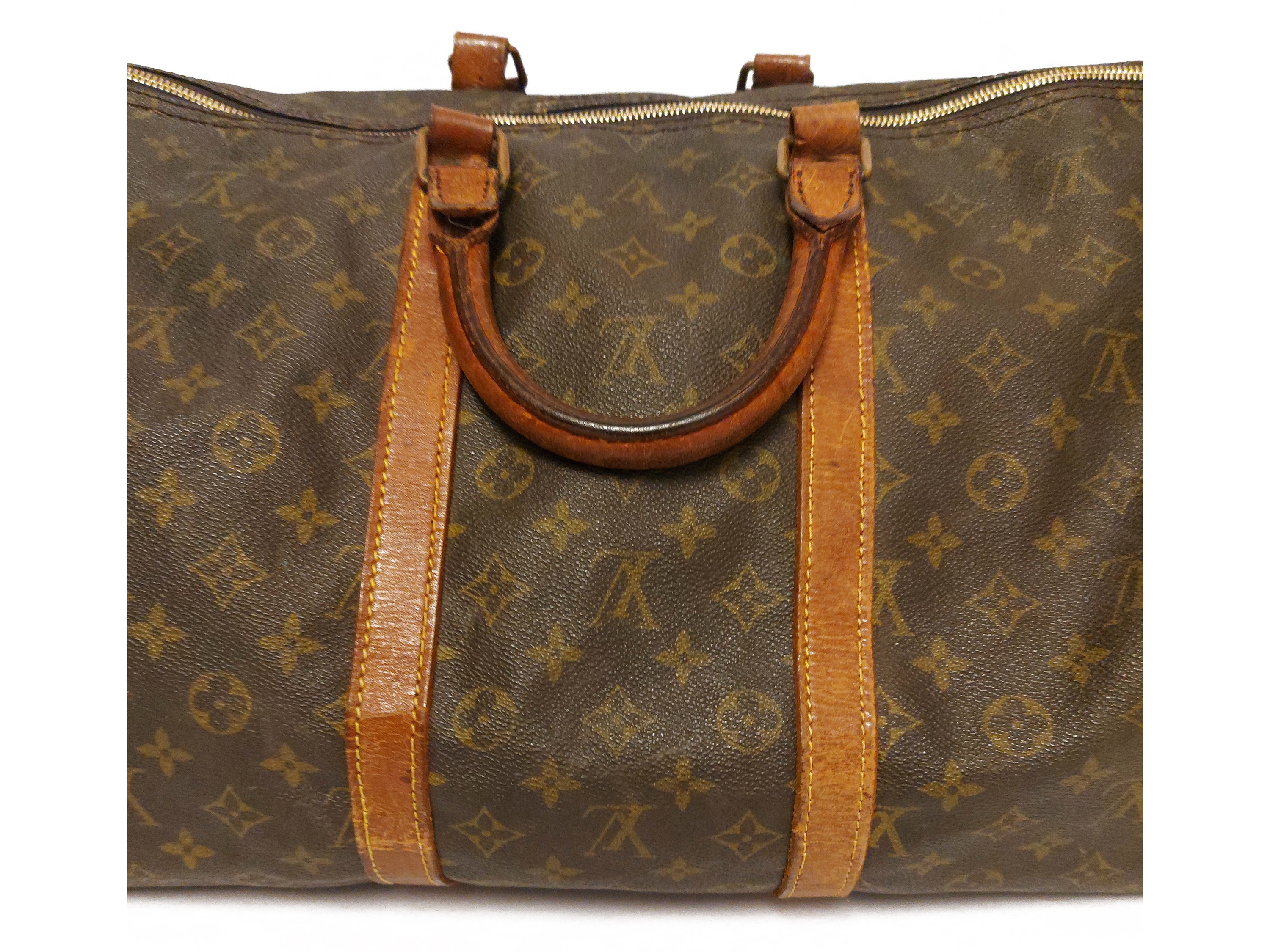 Louis Vuitton - Borsone da Viaggio in Canvas Monogram e Pelle Marrone