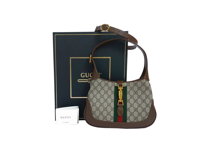 Gucci - Borsa Jackie 1961 media monogram marrone