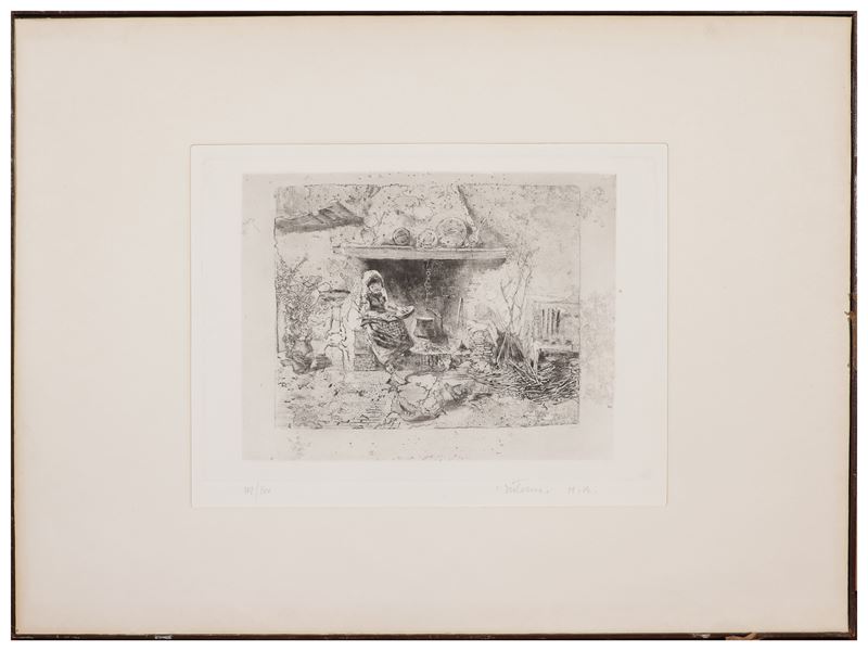 Mosè Bianchi - Interno, incisione postuma, 1962