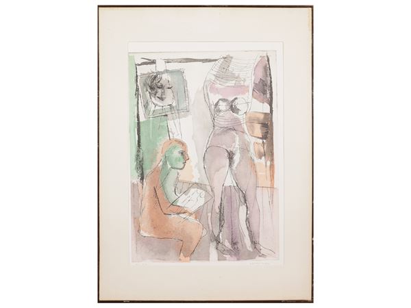 Bruno Cassinari : Artist's studio  - Auction Collectible Graphics - Maison Bibelot - Casa d'Aste Firenze - Milano