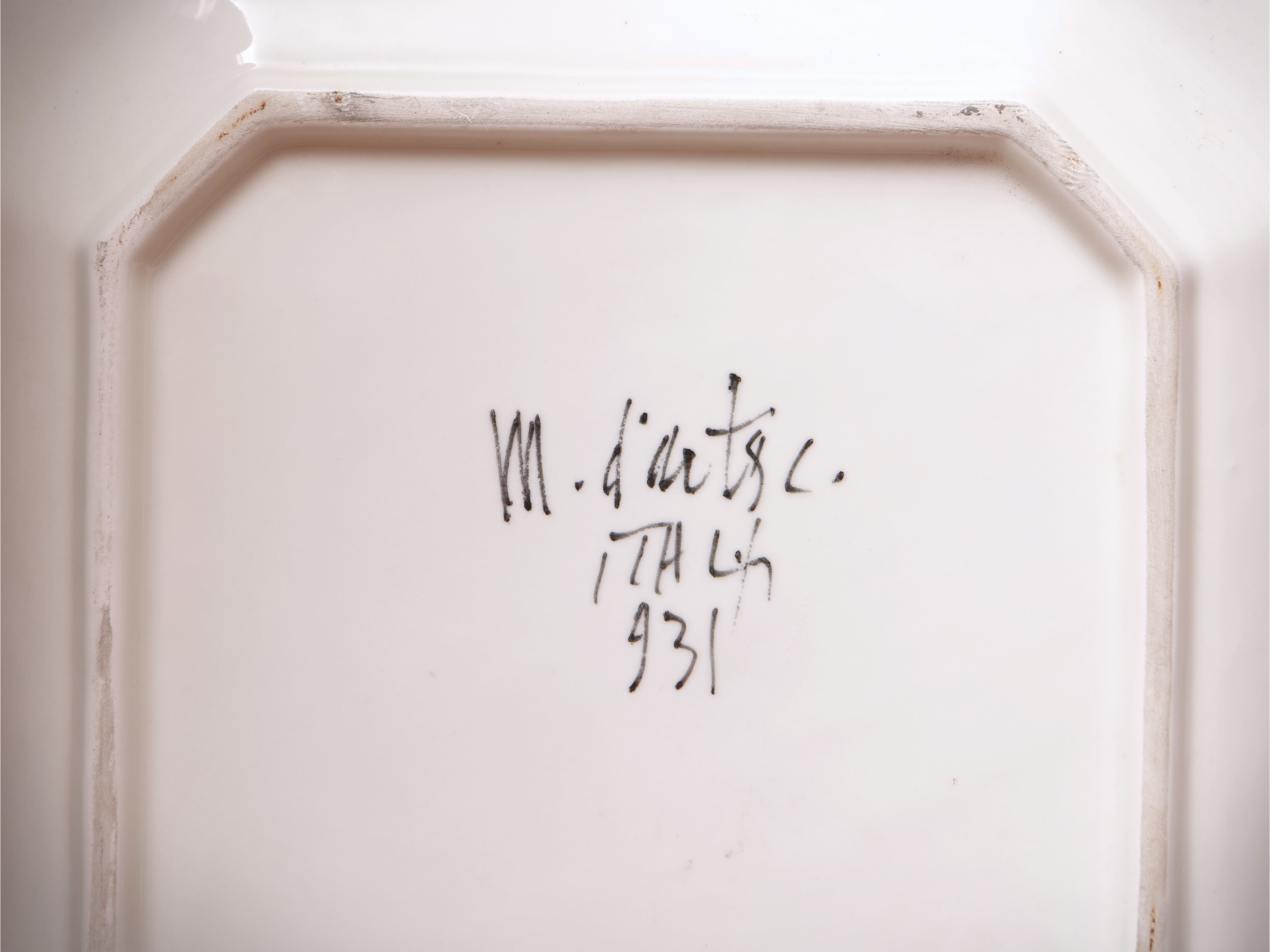 Ernestine MAC, Piatto da parata in ceramica, ottagonale, XX secolo