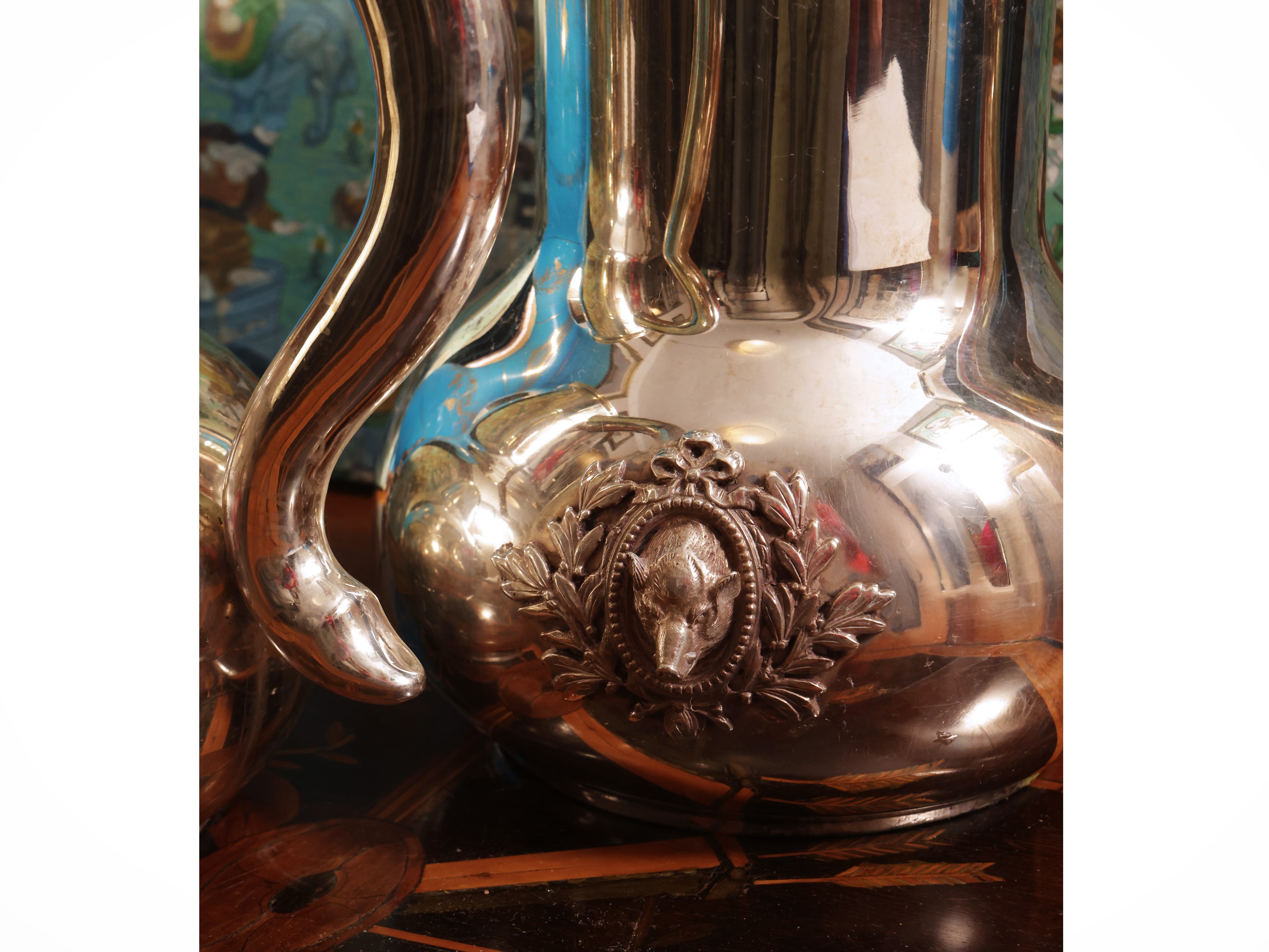 Coppia di caraffe da vino in argento