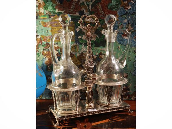 Empire style silver cruet