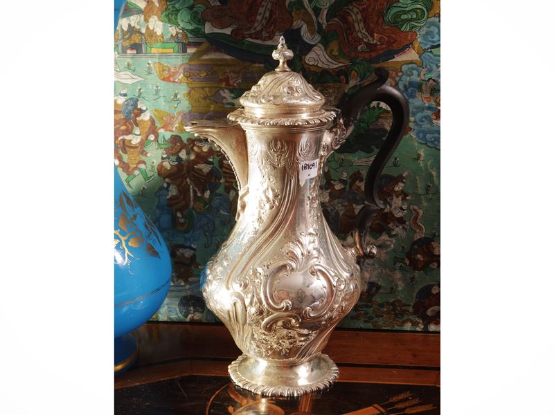 Caffettiera in argento vittoriana
