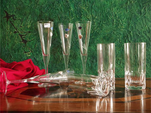 Set of crystal tumbler glasses