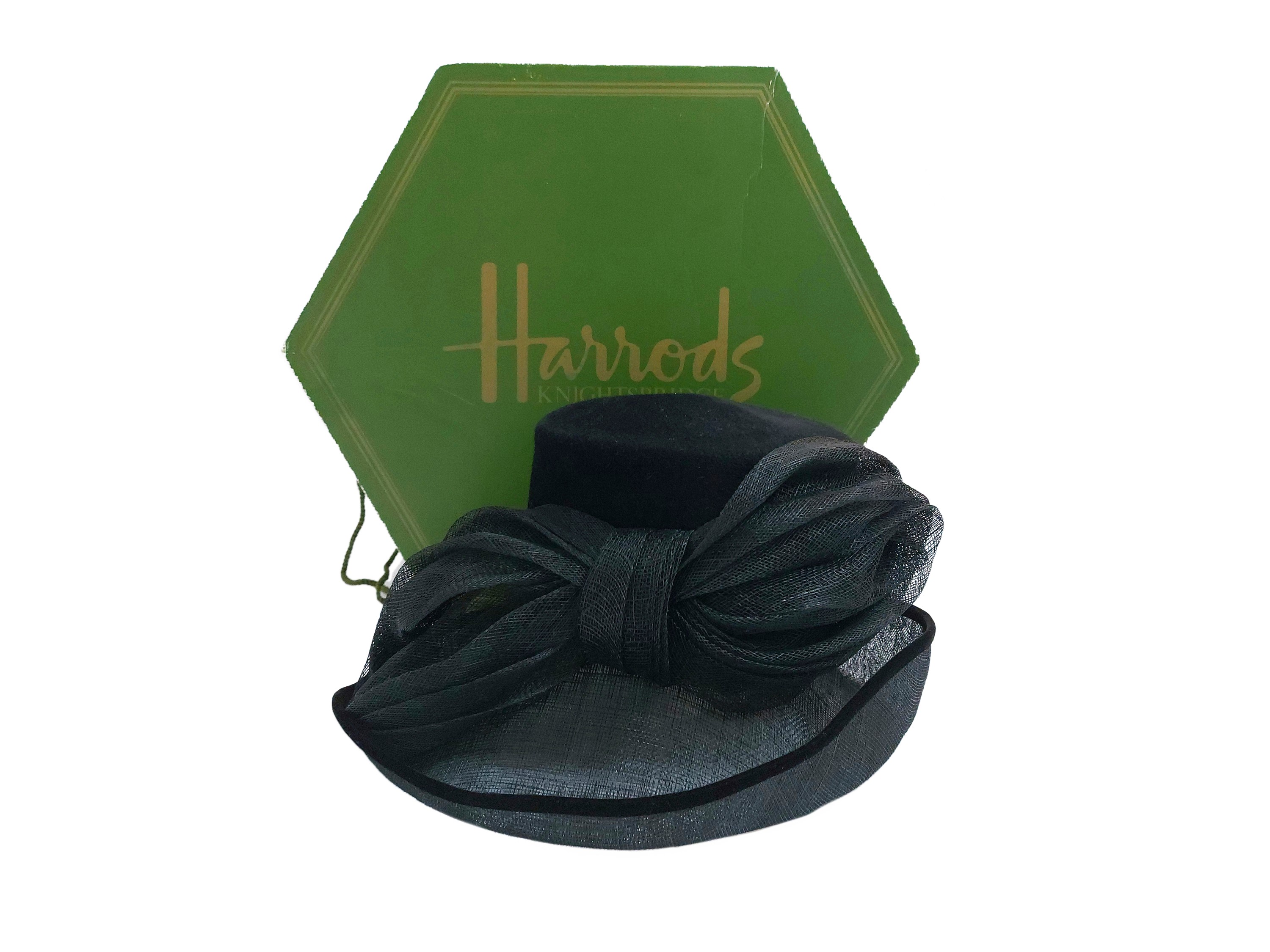 Cappello da cerimonia in panno nero e paglia