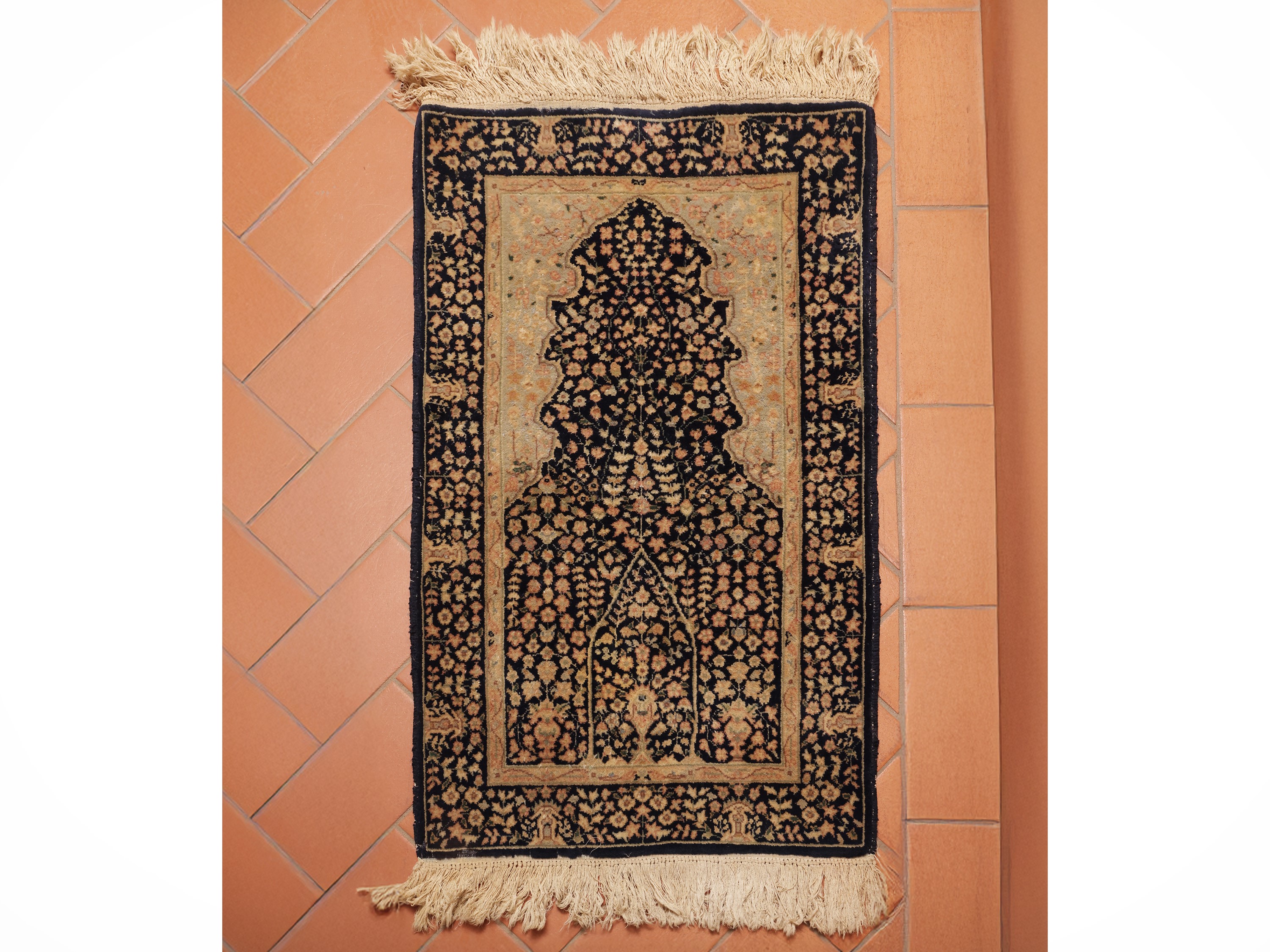 Coppia di tappeti preghiera a giardino, cm 125x64