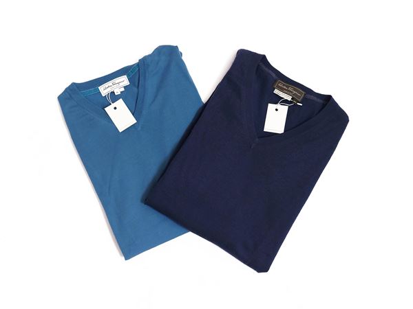 Salvatore Ferragamo - Two sweaters in cashmere and silk