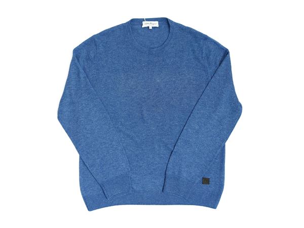 Salvatore Ferragamo - Blue cashmere and silk sweater