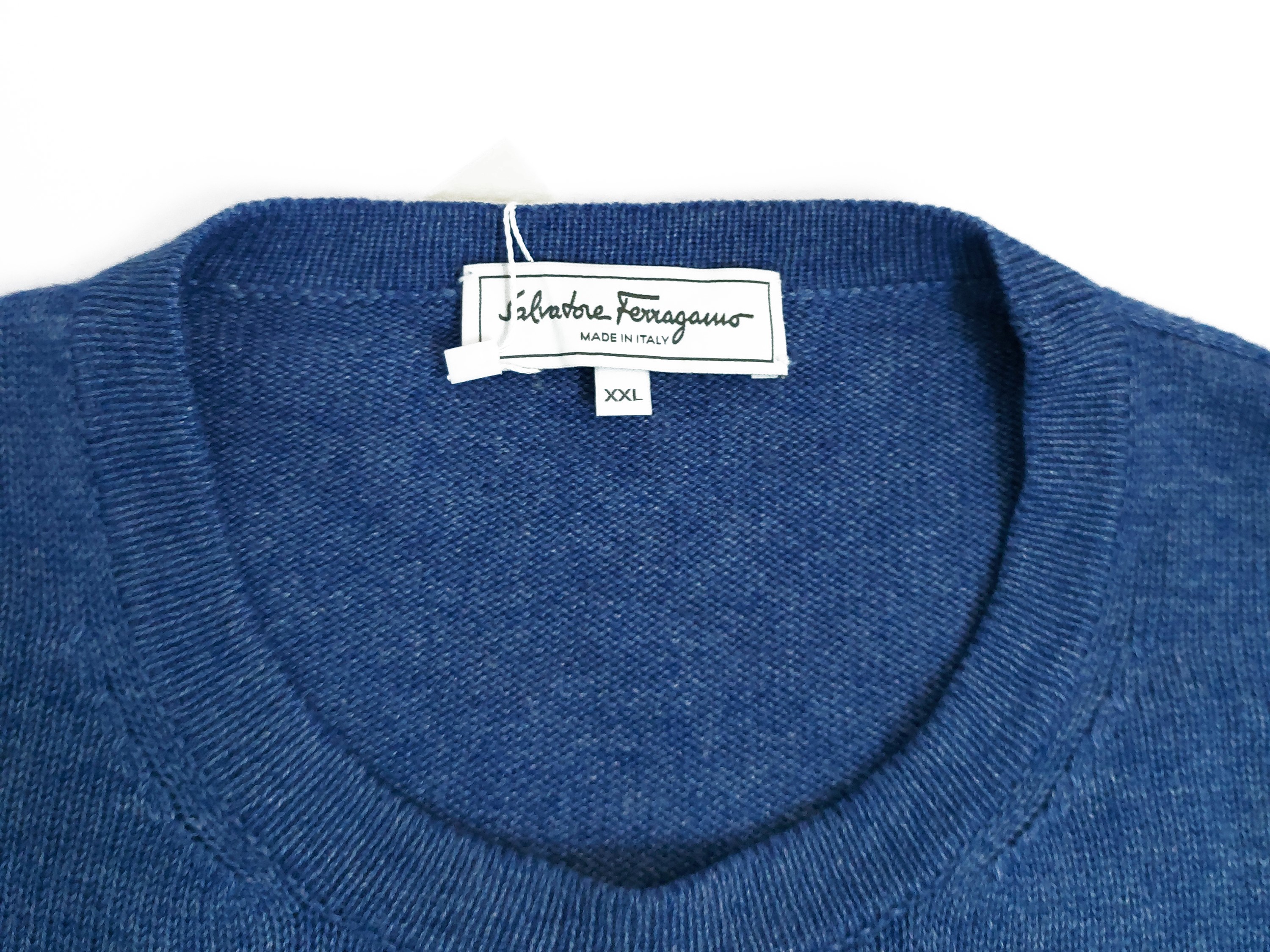 Salvatore Ferragamo - Maglia in Cachemire e Seta Bluette