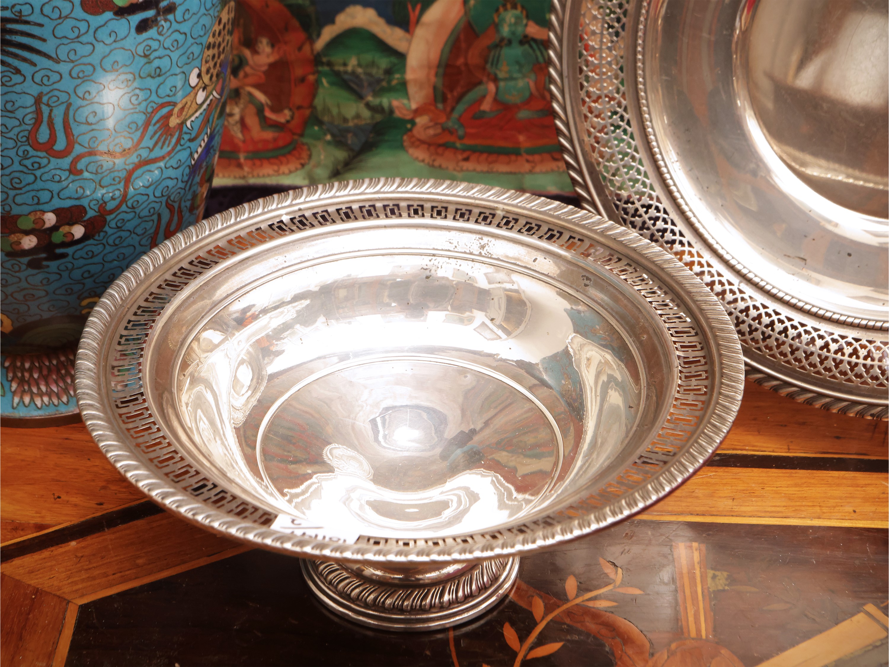 Alzata centrotavola in argento sterling, Gorham