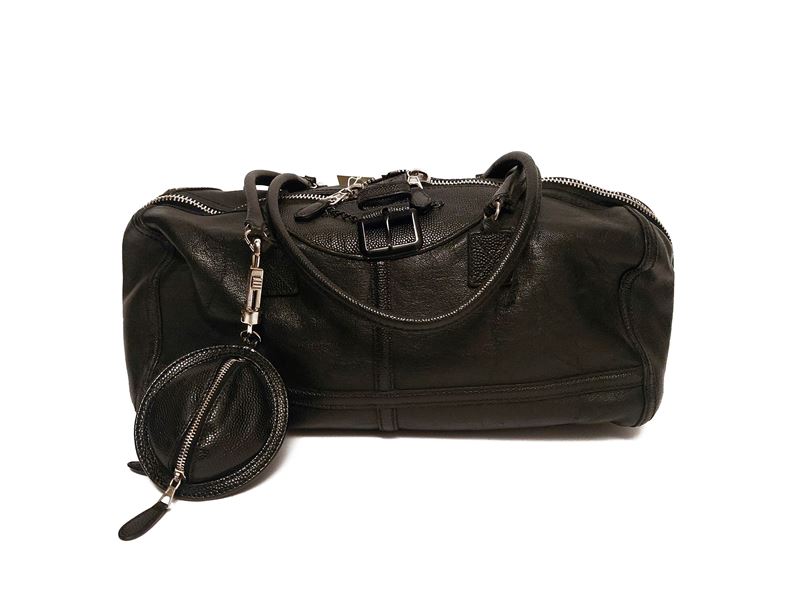 Balenciaga - Borsa a spalla in pelle nera con portamonete