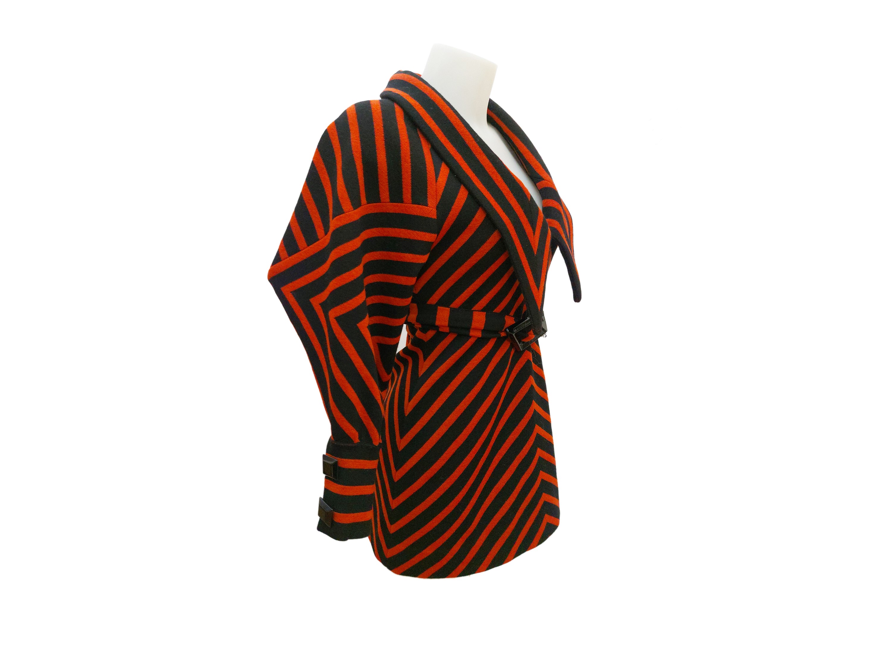 Gucci - Mini dress in maglia a righe nere e arancio