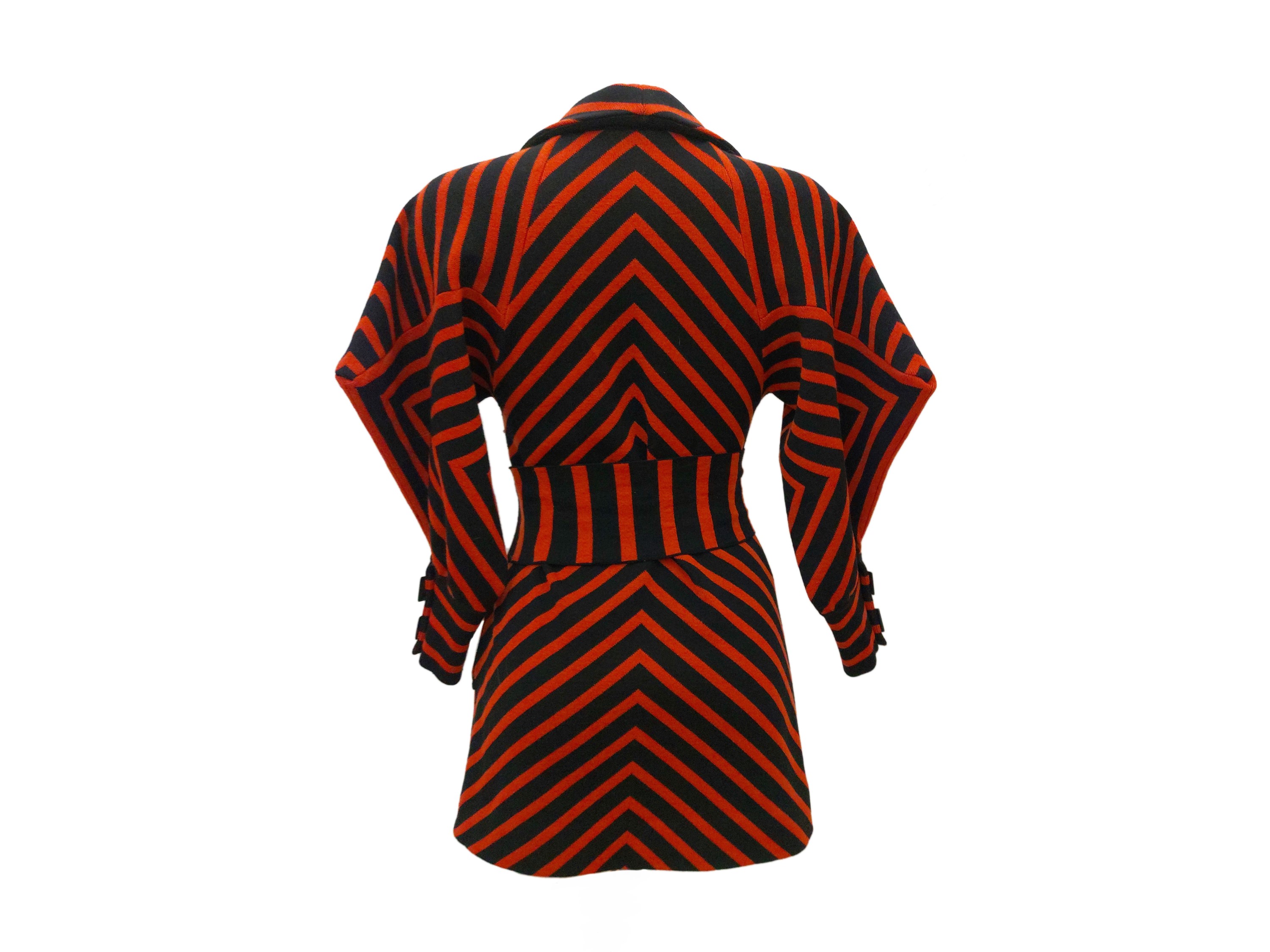 Gucci - Mini dress in maglia a righe nere e arancio