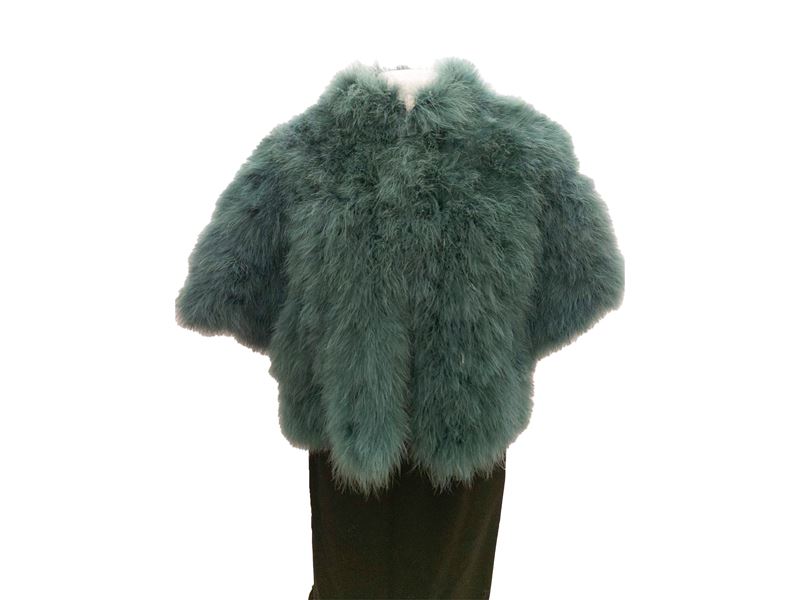 Giacchina corta in marabou verde