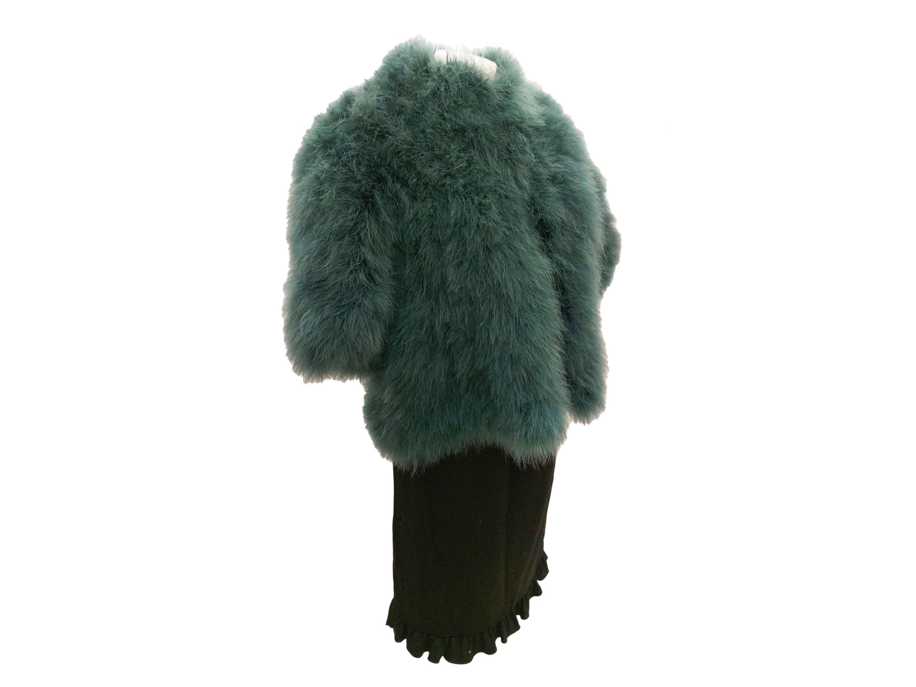Giacchina corta in marabou verde