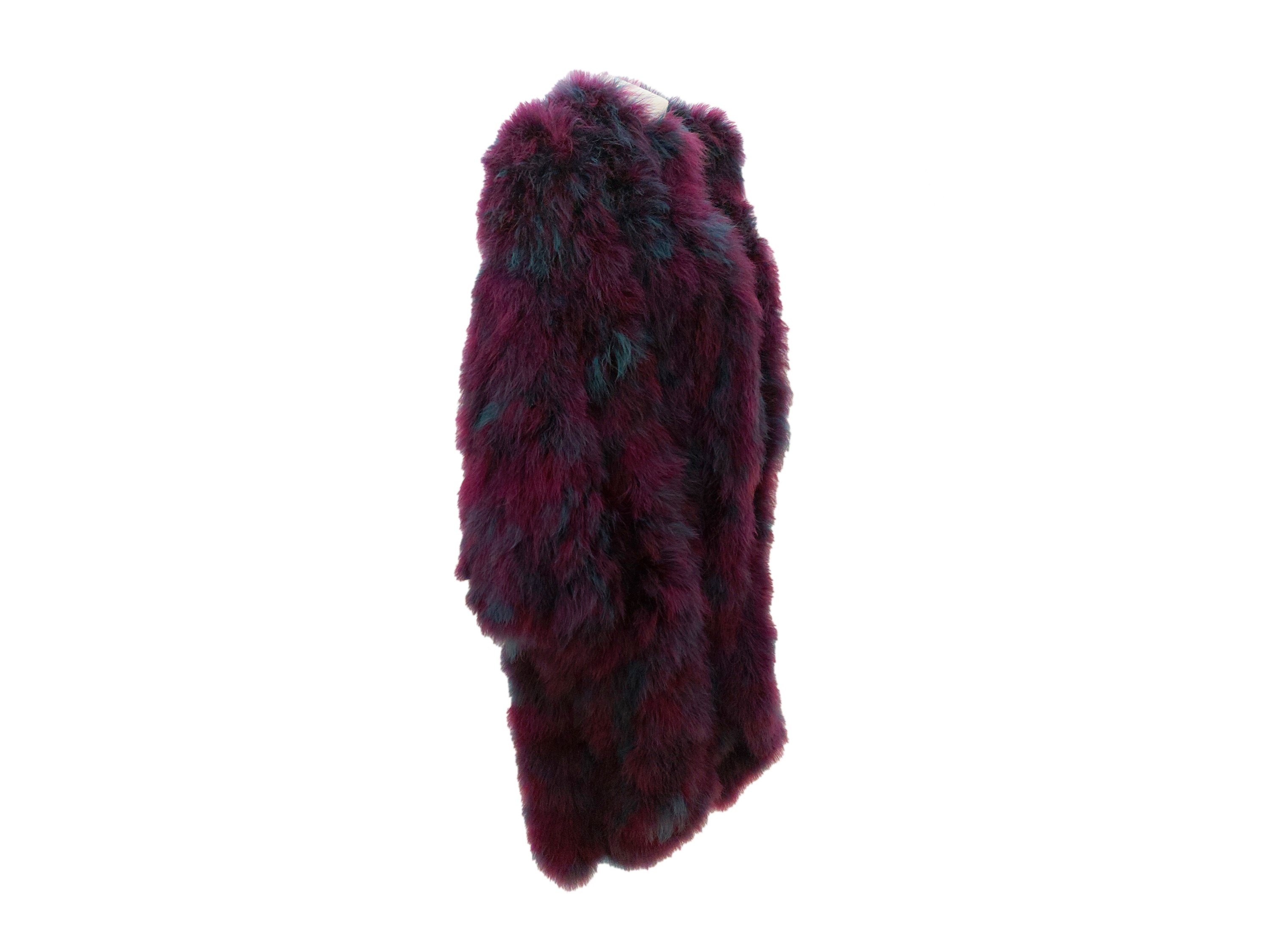 Cappotto in marabou viola e verde