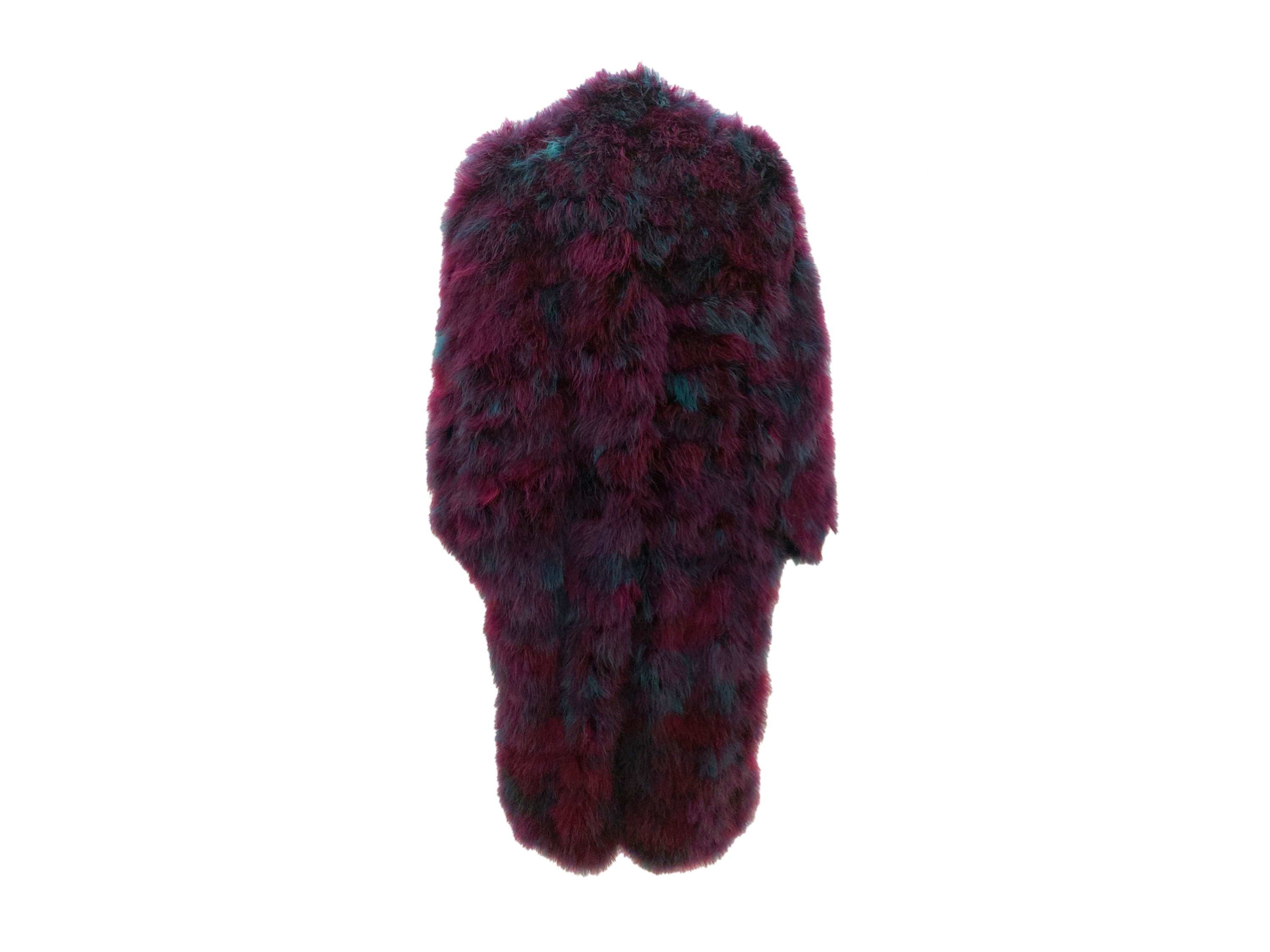 Cappotto in marabou viola e verde