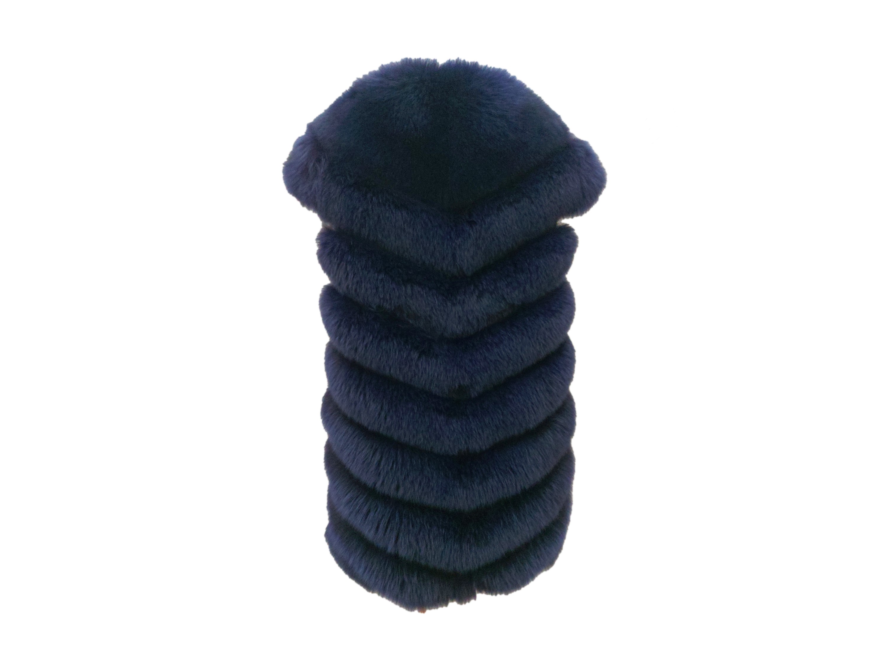Gilet in suede grigio scuro con pelliccia di volpe blu
