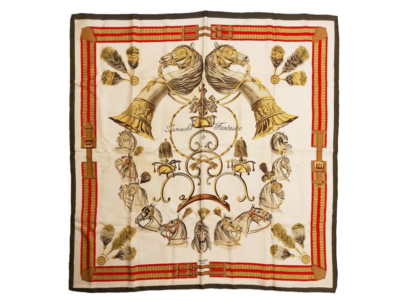 Hermès - Foulard in seta "Panache & Fantaisie"