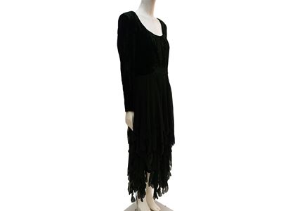 Faini Alta Moda, Abito lungo da sera in velluto e chiffon