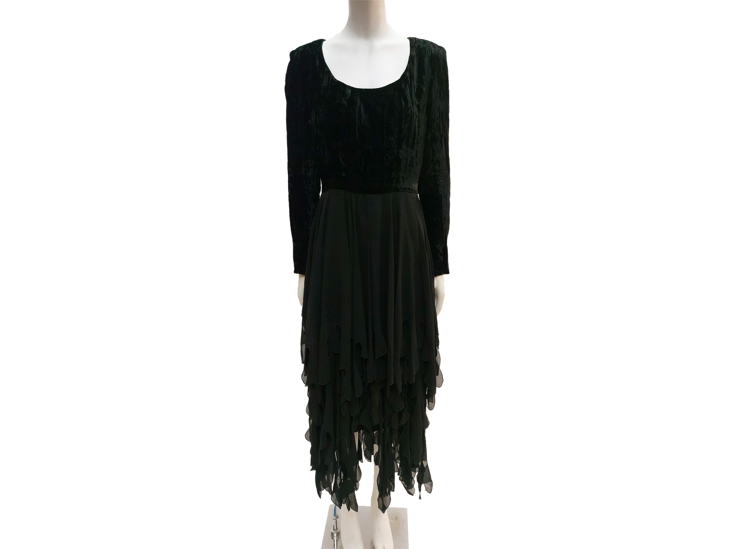 Faini Alta Moda, Abito lungo da sera in velluto e chiffon