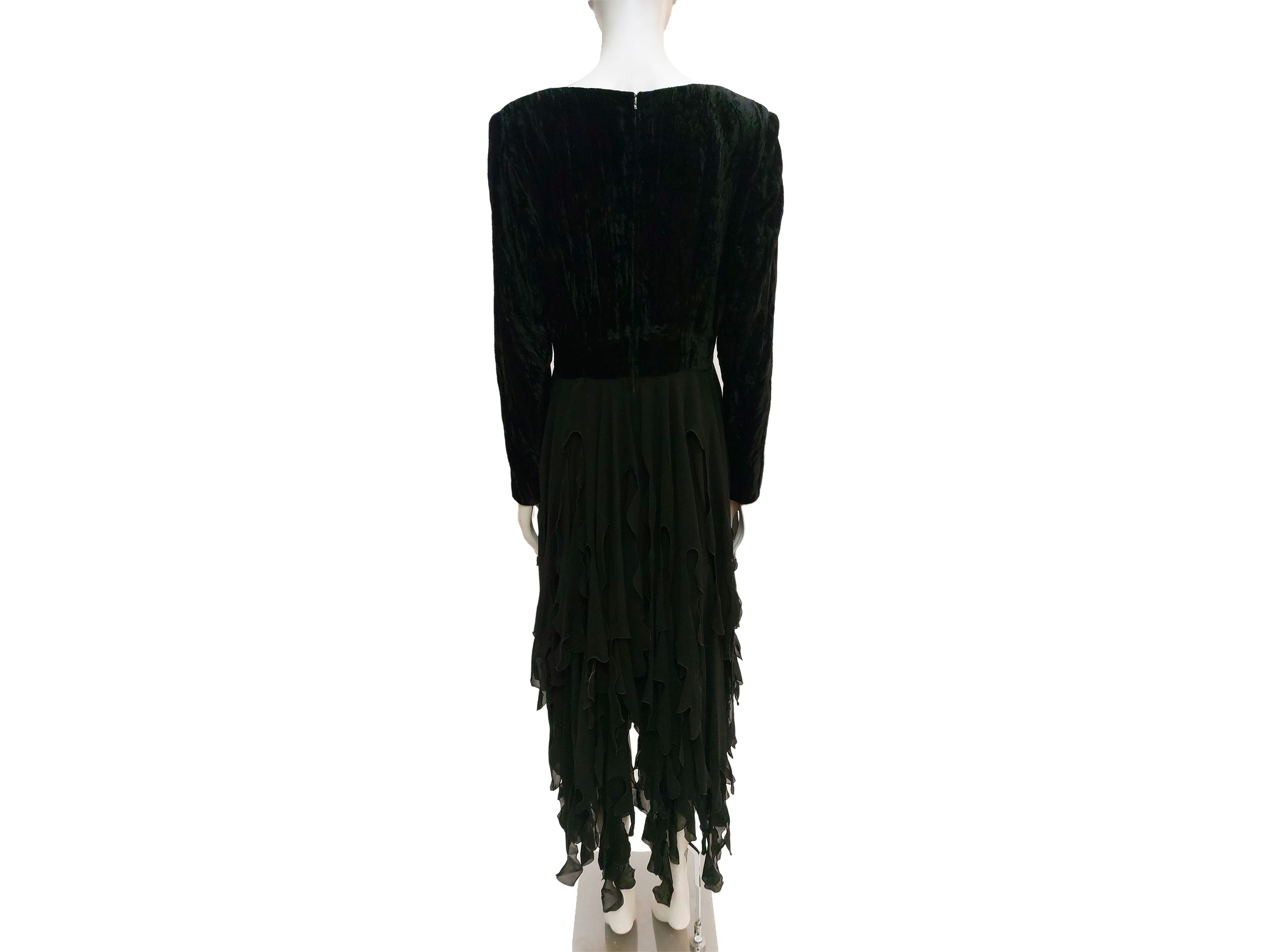 Faini Alta Moda, Abito lungo da sera in velluto e chiffon