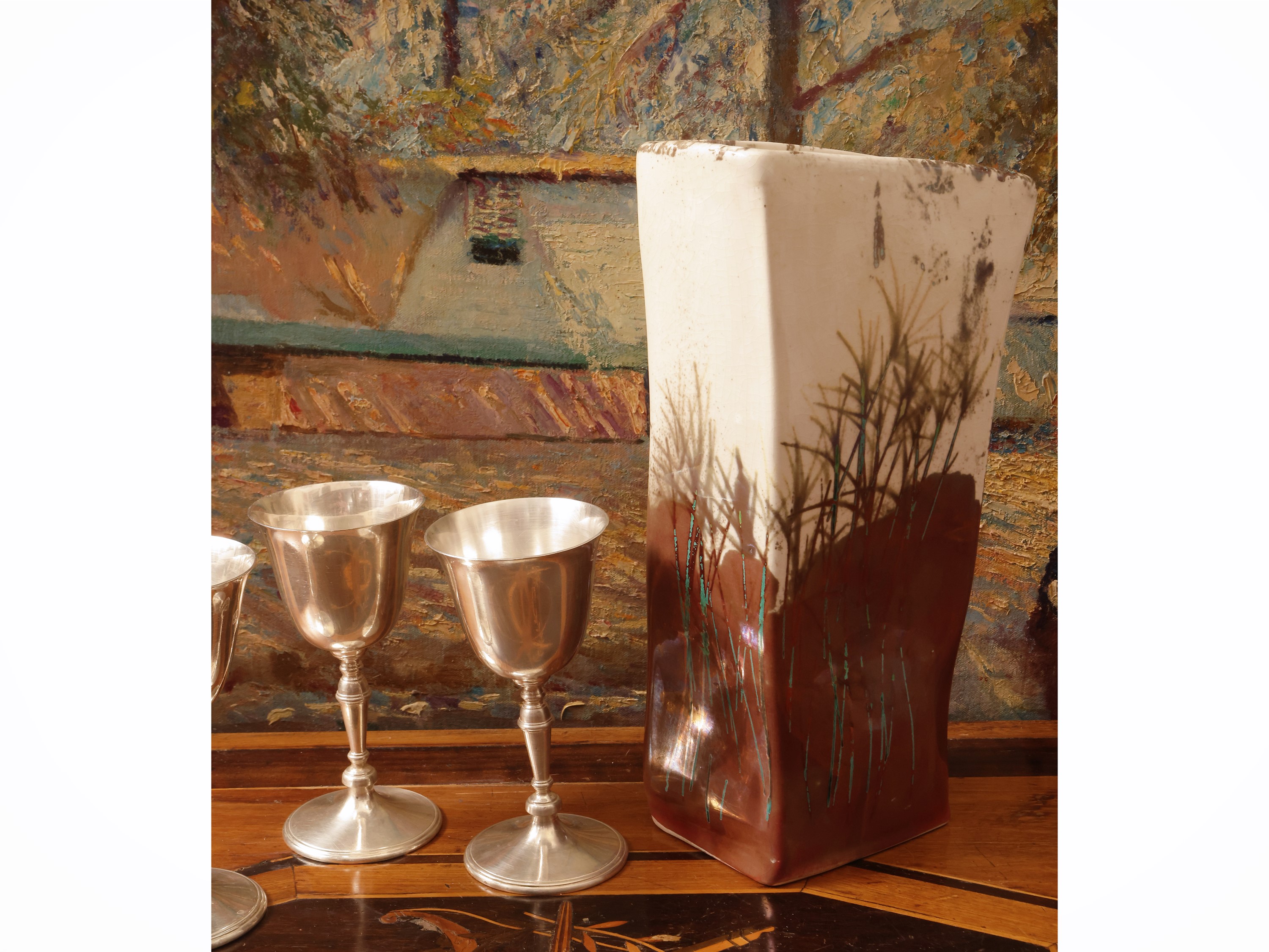 Paolo Staccioli - Vaso in ceramica smaltata a lustro