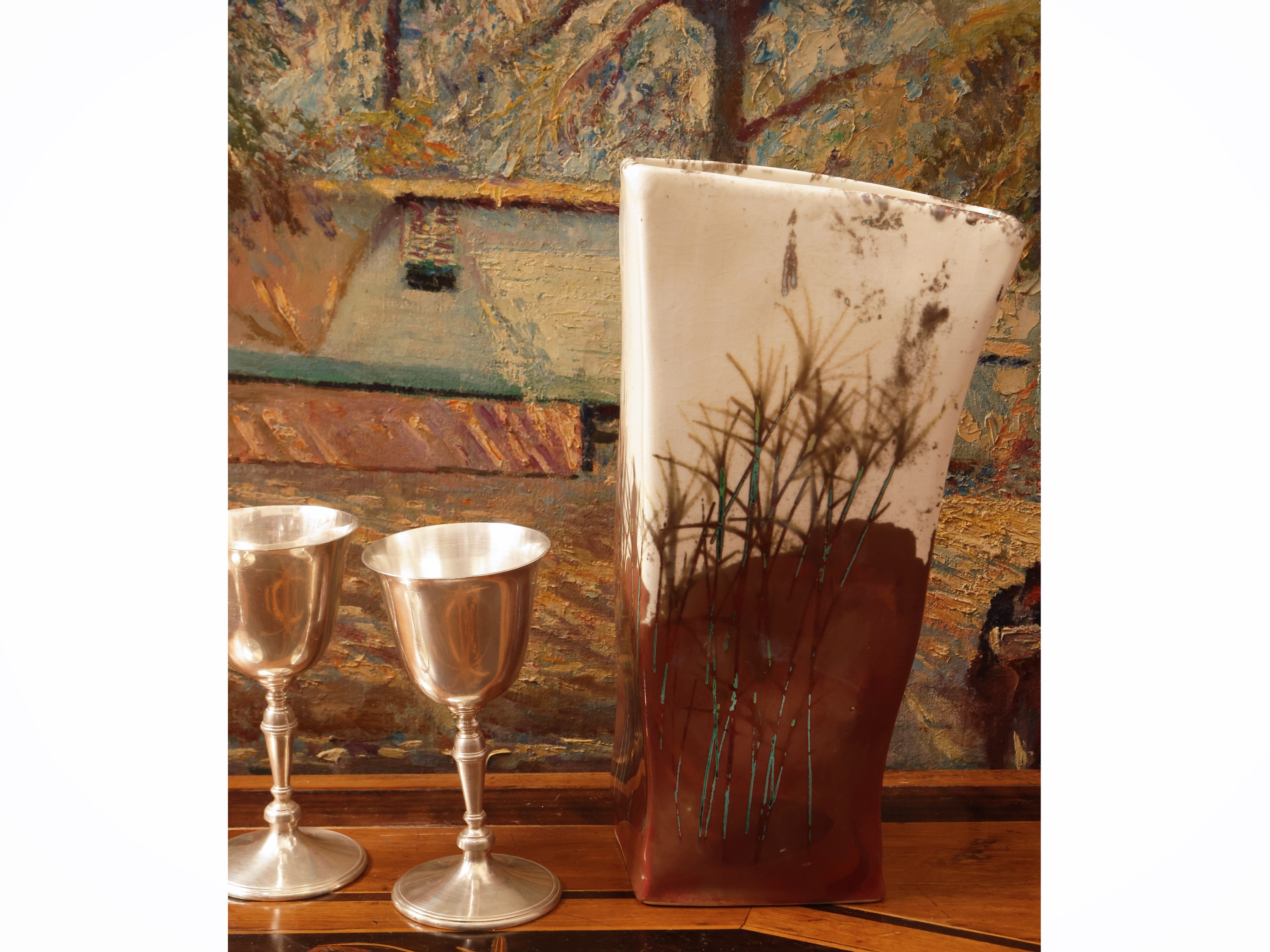 Paolo Staccioli - Vaso in ceramica smaltata a lustro