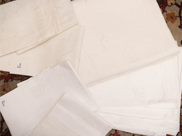 Two double linen sheets