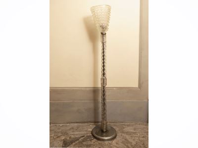 Lampada da terra, vetro incolore, Murano, altezza 171 cm