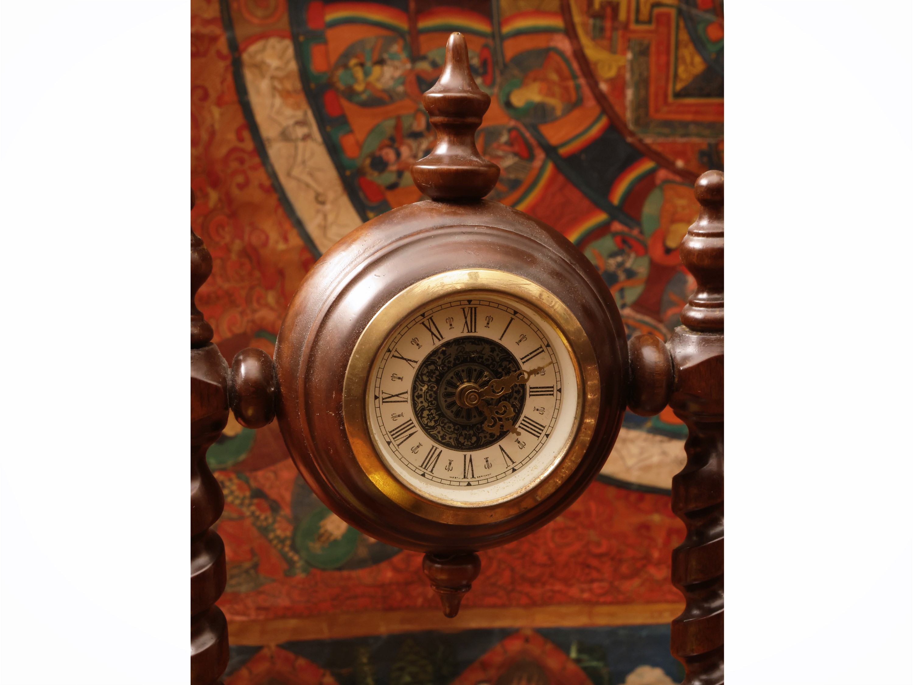 Orologi da tavolo, collezione di due pezzi in radica e noce