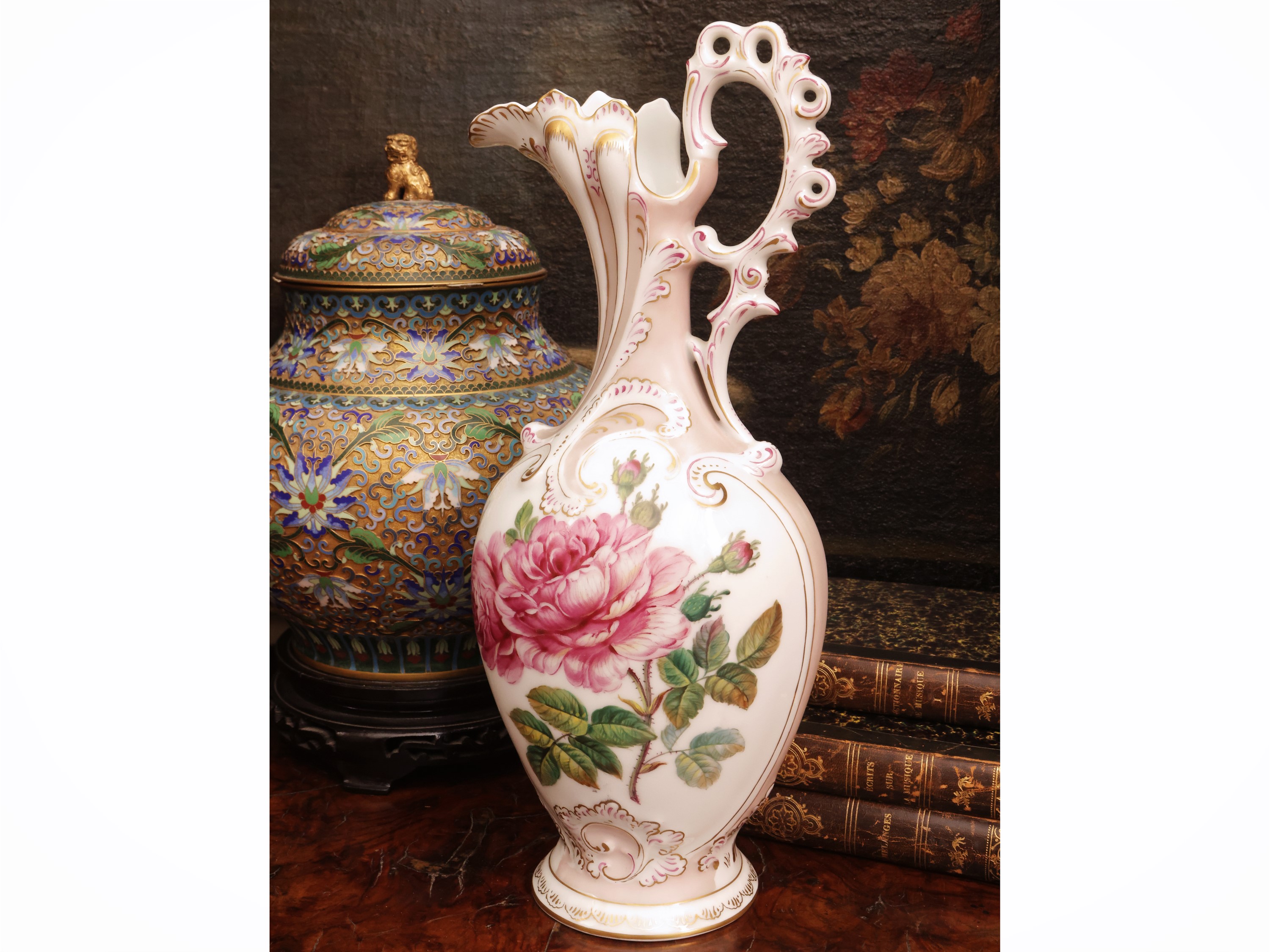 Vaso in porcellana Limoges, h 35 cm
