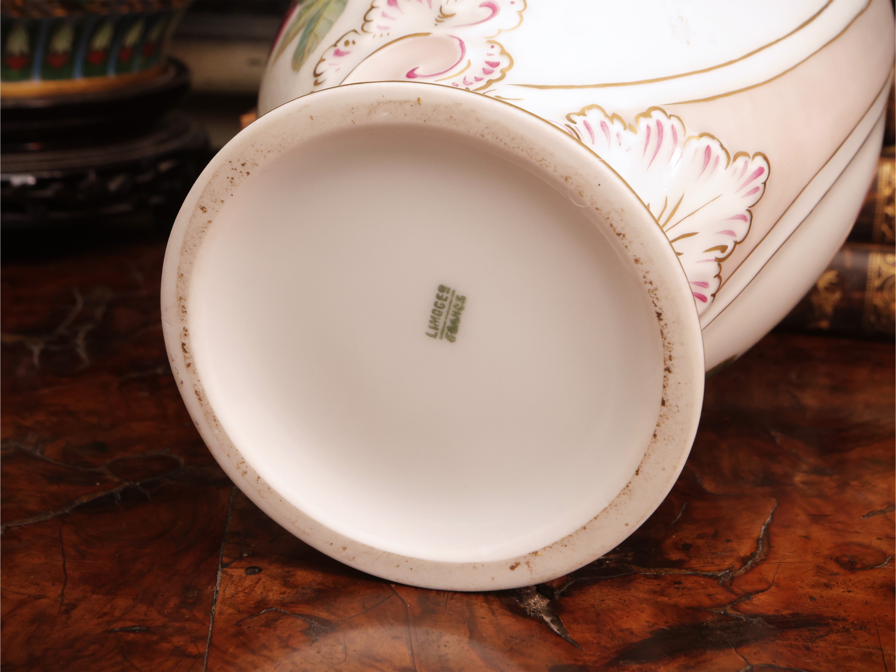 Vaso in porcellana Limoges, h 35 cm