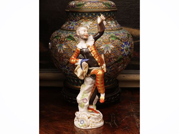 Meissen porcelain Harlequin with jug