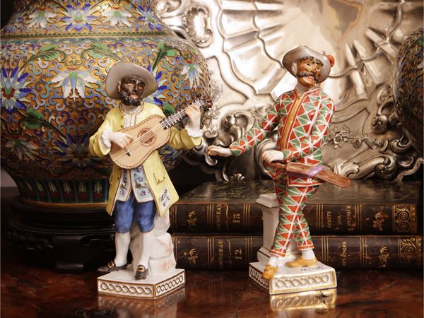 Boaro and Harlequin in Meissen porcelain